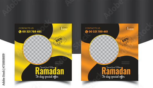 Super delicious Ramadan special food social media banner promotional post or discount offer post design template instragram & facebook post template