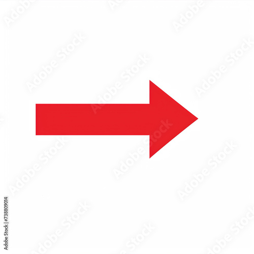 Red Arrow Icon in Vector Style on White Background: Minimalistic Graphic Element for Web Design and Presentations