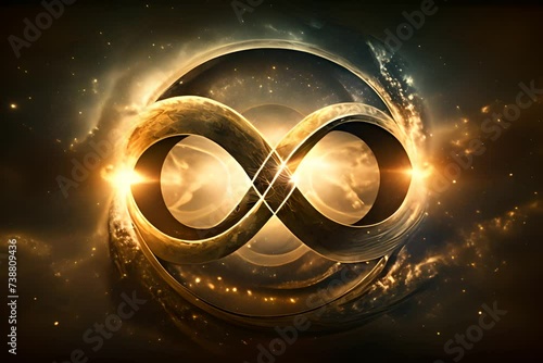 Infinite symbol on abstract background photo