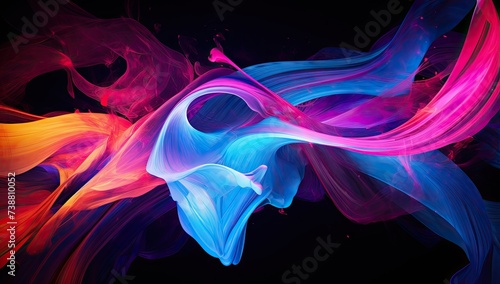 A black background with colorful streaks