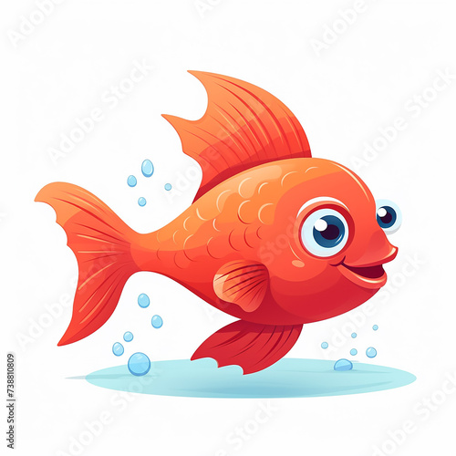 cartoon fish on white background made with generative ai