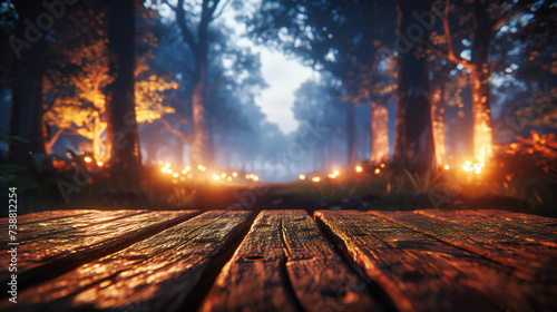 Enchanted Forest Path: Sunlight Filters Through Misty Woods, Creating a Magical Atmosphere