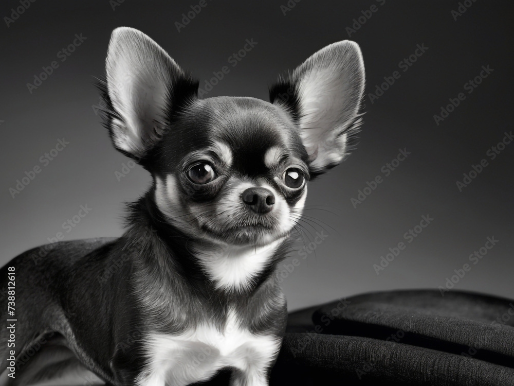 generative ai, Chihuahua Background balck