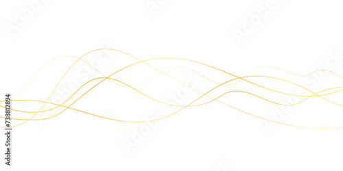 Abstract curved yellow lines on white