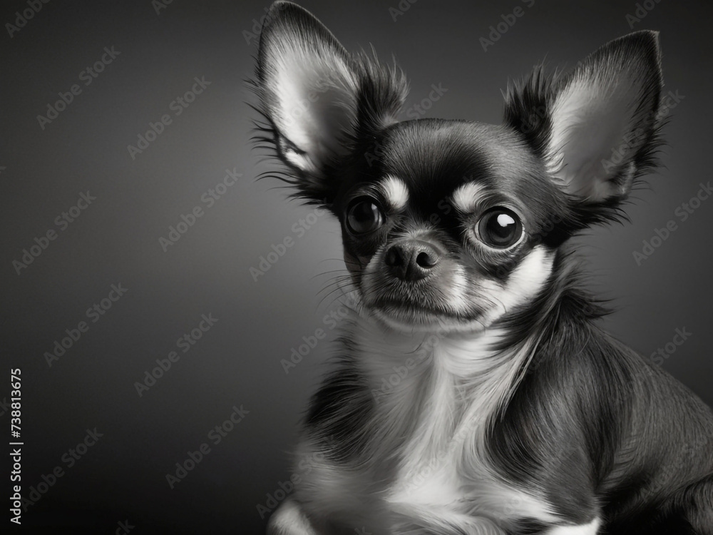 generative ai, Chihuahua Background balck