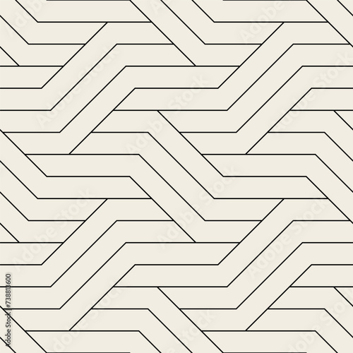 Vector seamless pattern. Modern stylish texture. Repeating geometric background. Striped monochrome thin grid. Linear graphic design. Can be used as swatch for illustrator.