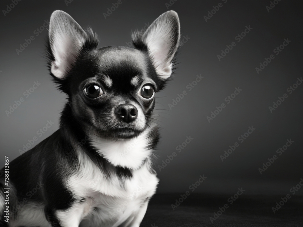 generative ai, Chihuahua Background balck generative ai, Chihuahua Background balck