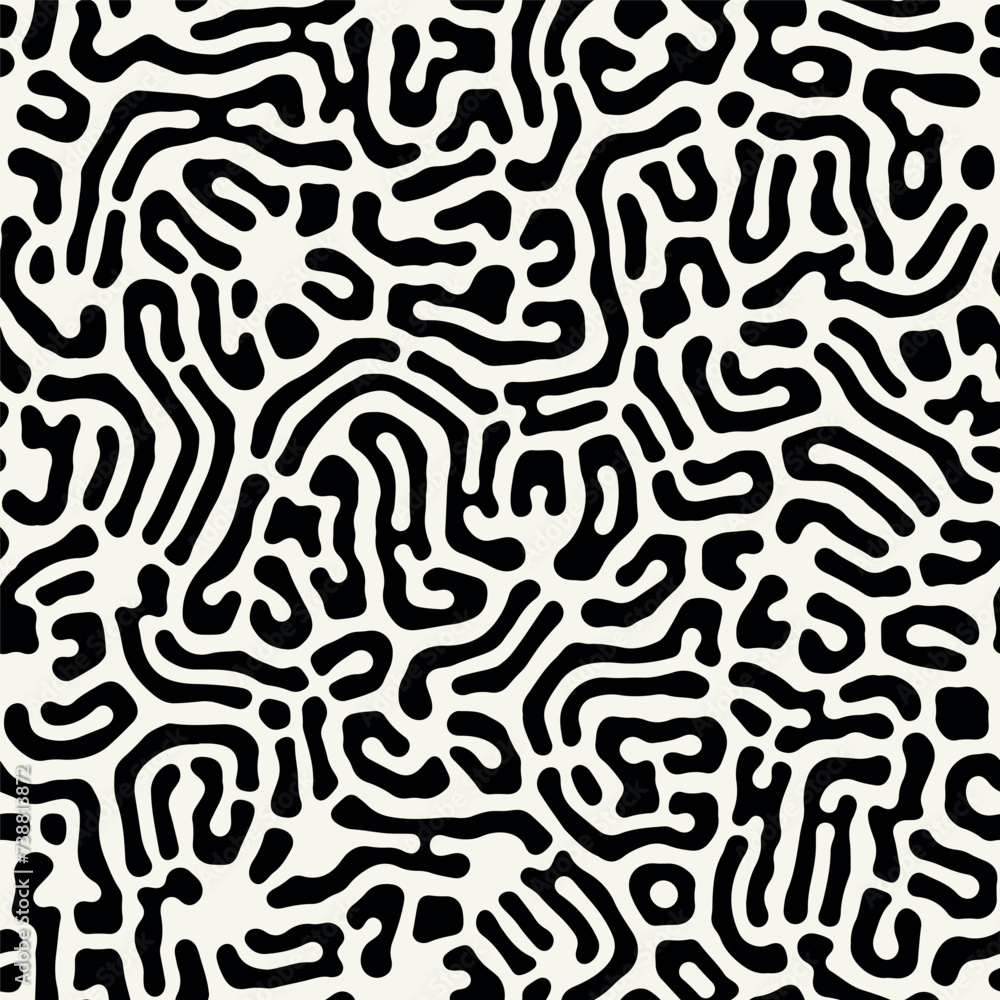 Vector seamless pattern. Monochrome organic shapes. Stylish creative print. Abstract natural texture. Hand drawn abstract background. Can be used as swatch for illustrator. Vector seamless pattern. Monochrome organic shapes. Stylish creative print. Abstract natural texture. Hand drawn abstract background. Can be used as swatch for illustrator.