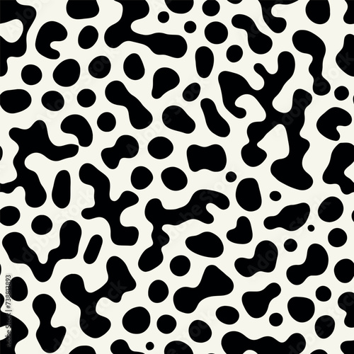 Vector seamless pattern. Monochrome organic shapes. Stylish creative print. Abstract natural texture. Hand drawn abstract background. Can be used as swatch for illustrator. 