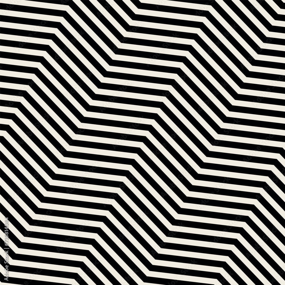 Vector seamless pattern. Modern stylish texture. Repeating geometric tiles. Monochrome bold zigzag. Trendy graphic design. Can be used as swatch for illustrator. Vector seamless pattern. Modern stylish texture. Repeating geometric tiles. Monochrome bold zigzag. Trendy graphic design. Can be used as swatch for illustrator.