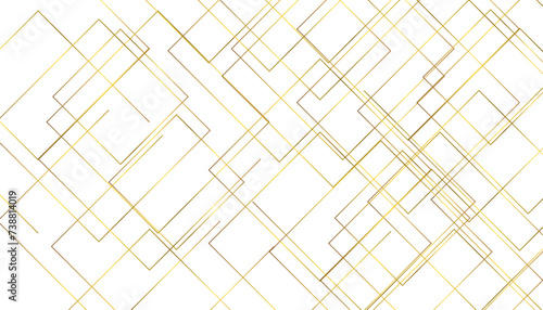 Abstract luxury golden geometric random chaotic lines with many squares and triangles shape background.