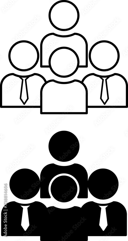 Population icons. Black and White Vector Icons of Community, Group, and Crowd of People Population icons. Black and White Vector Icons of Community, Group, and Crowd of People