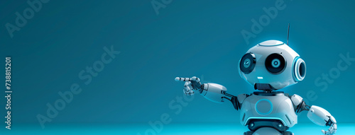 Futuristic Robot with Humanoid Hand Pointing © heroimage.io