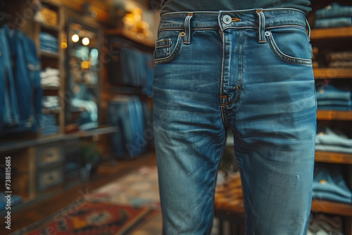 close-up of man jeans