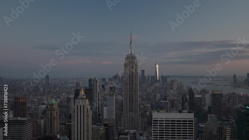 Empire State Building Amidst Cityscape During Sunset In New York