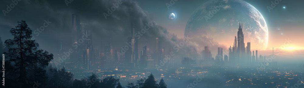 © Joyce - Wall paper for PC a future city with modern skyscrapers.