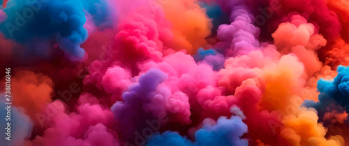 Colorful rainbown-like smoke for background or wallpaper. Banner format.