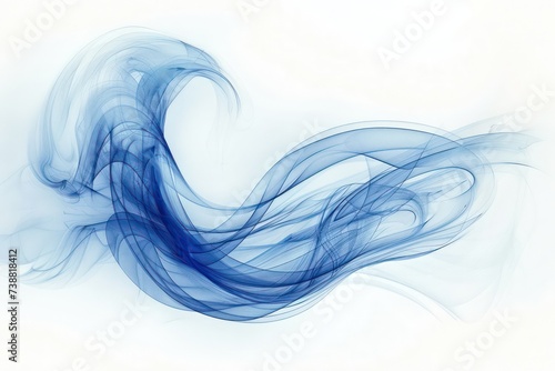 a blue swirl on a white background, in the style of futuristic chromatic waves, smokey background