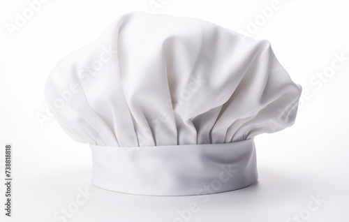 a white chef hat on a white surface