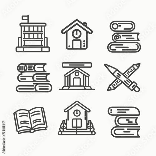 School Education Icon vector set