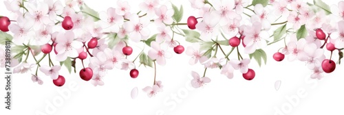 abstract colorful pattern of cherries and flowers