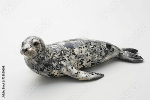 seal on a white background, naturalistic poses