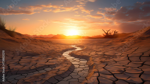 Barren drought concept wallpaper or dry desert background