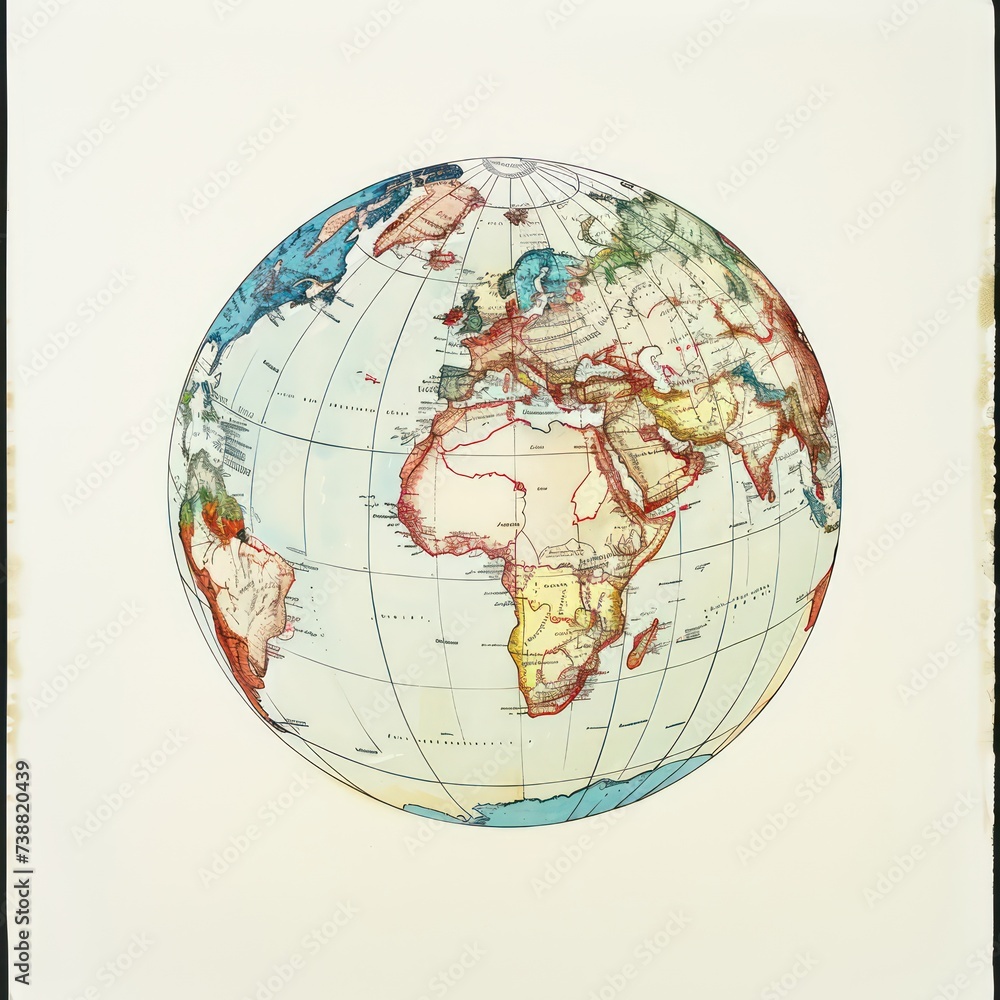 world map is drawn on a white background, in the style of fisheye effects, wood engraving world map is drawn on a white background, in the style of fisheye effects, wood engraving