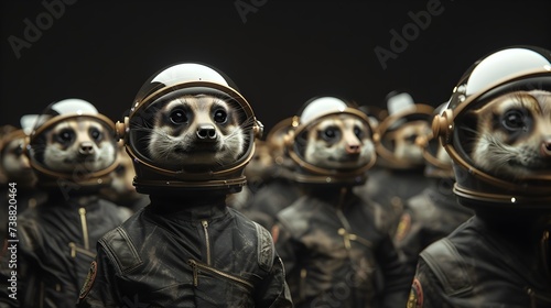 Group of Meerkats in Spacesuits © vanilnilnilla