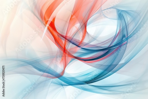 abstract blue and red swirl background, with light coming through, in the style of light white and light orange