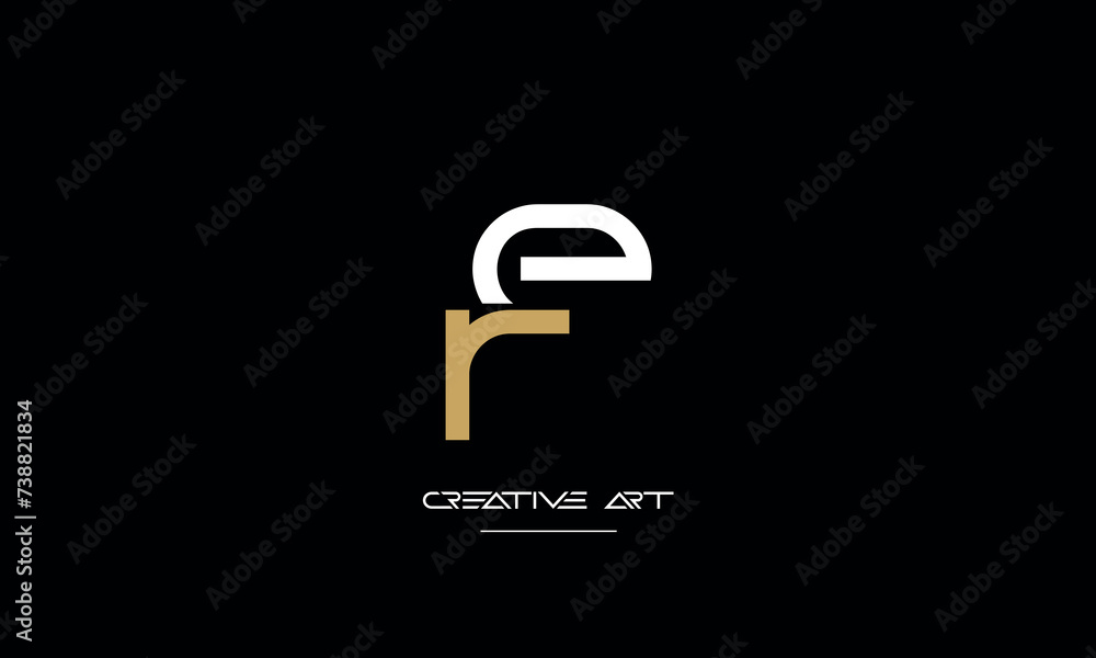 ER, RE, E, R abstract letters logo monogram ER, RE, E, R abstract letters logo monogram
