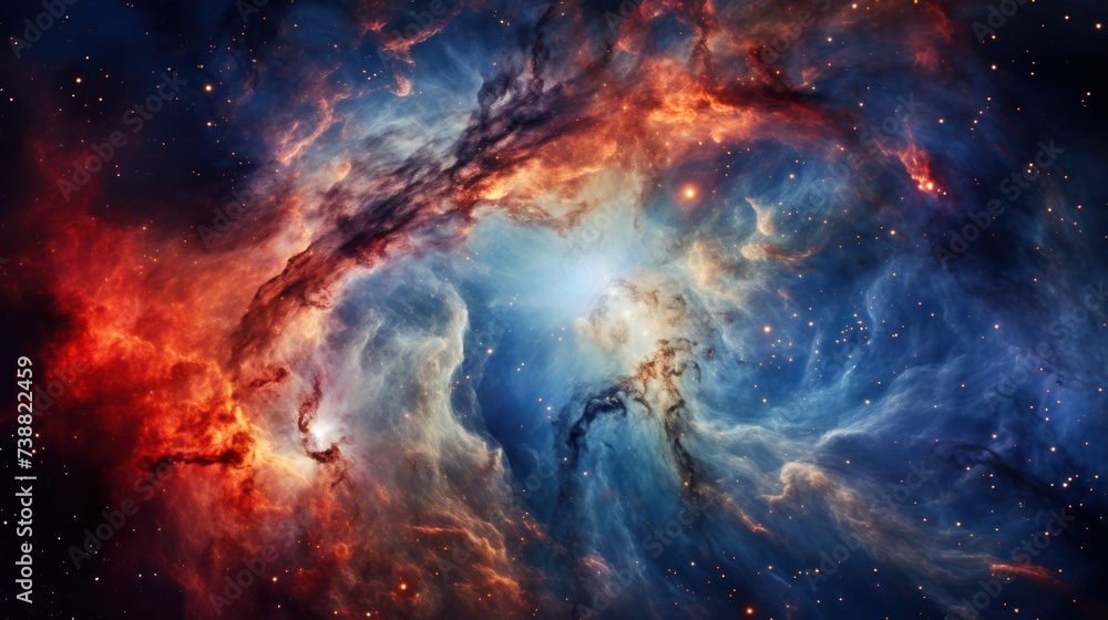Abstract background pattern of a nebula galaxy in space.