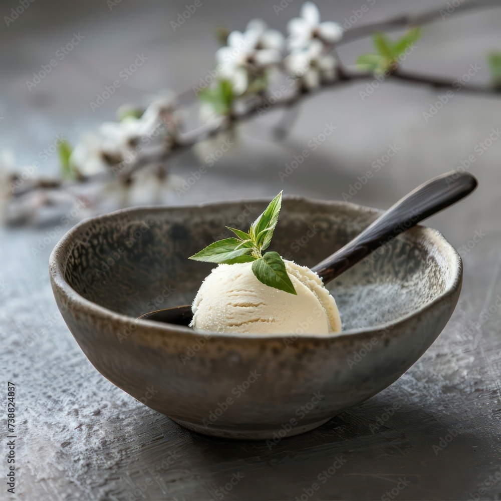 vanilla frozen cream in a bowl, in the style of dadaist photo montage, white vanilla frozen cream in a bowl, in the style of dadaist photo montage, white
