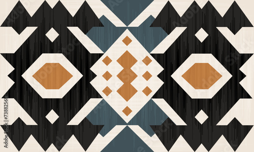 Navajo tribal vector seamless pattern. Native American ornament. Ethnic South Western decor style. Boho geometric ornament. blanket, rug. Woven carpet
