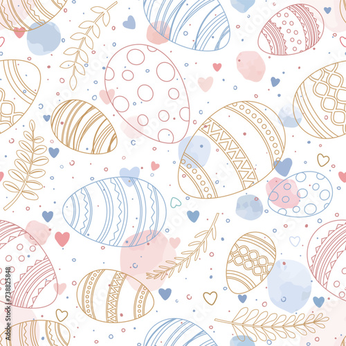 Easter eggs and twigs on a ...