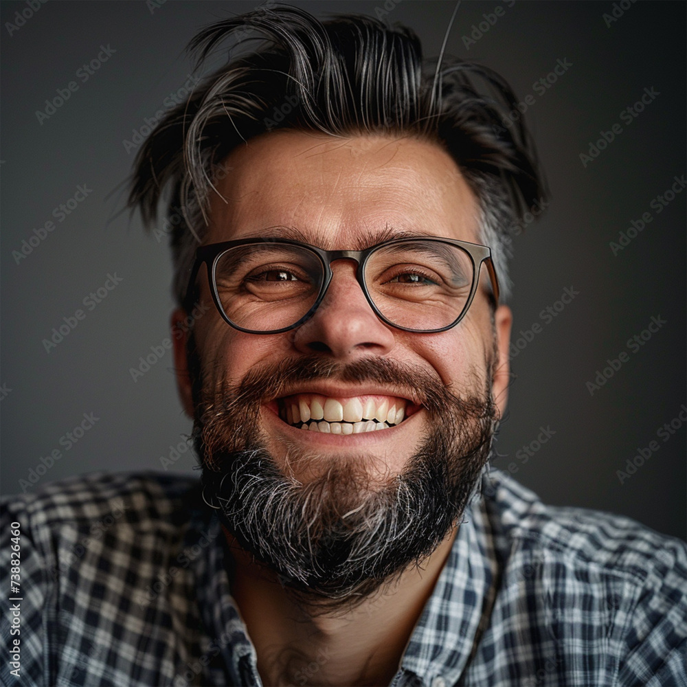 Headshot of a man smiling. Dental, Hair studio, business ad. White isolated background Headshot of a man smiling. Dental, Hair studio, business ad. White isolated background