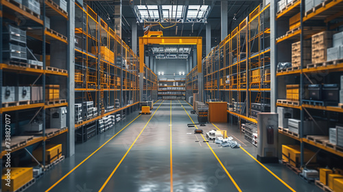 High-tech warehouse with high-end electronic equipment