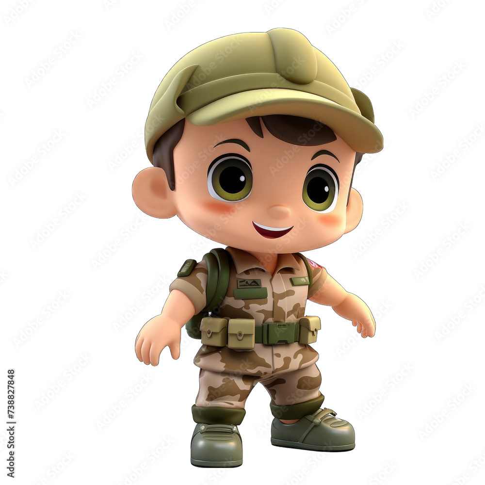 3d cute little army boy png / transparent 3d cute little army boy png / transparent