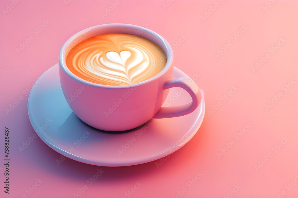 Tea coffee cup against soft background - Ai Generated Tea coffee cup against soft background - Ai Generated