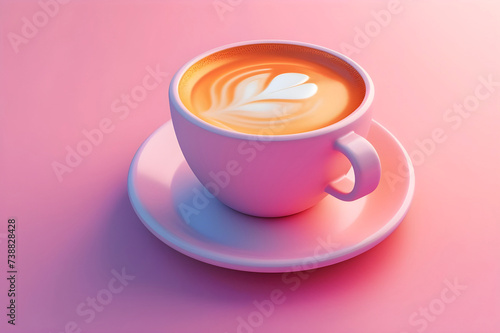 Tea coffee cup against soft background - Ai Generated