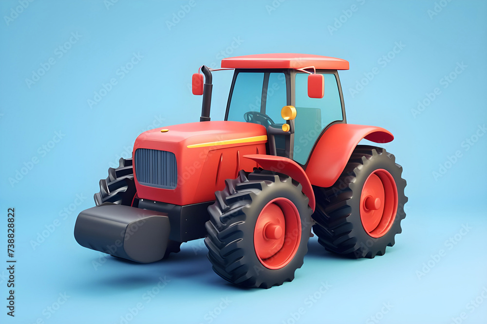 Isolated tractor against soft background - Ai Generated Isolated tractor against soft background - Ai Generated