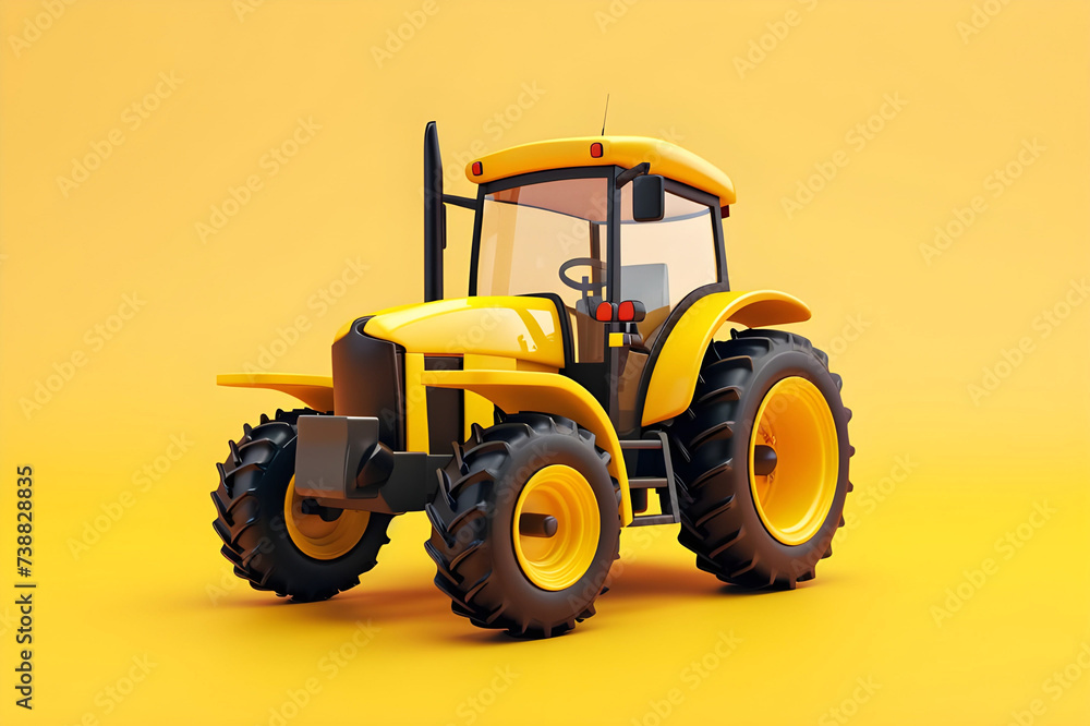 Obraz premium Isolated tractor against soft background - Ai Generated