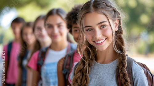 a group of young people smiling