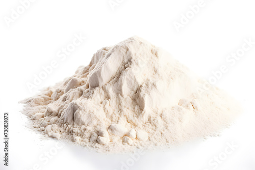 White powder isolated on white background