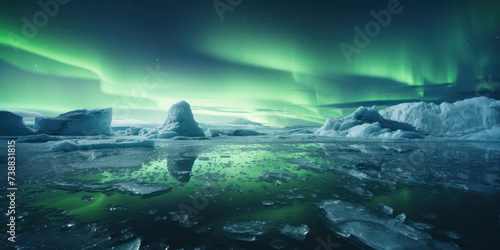 Mystical Dance of the Aurora Borealis: Icy Night Wonder in Iceland's Arctic Landscape