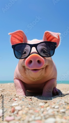 Show the pig woth sunglasses mindset comes with adopting a savings focused lifestyle