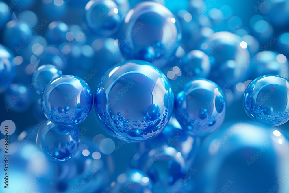 a group of blue spheres
