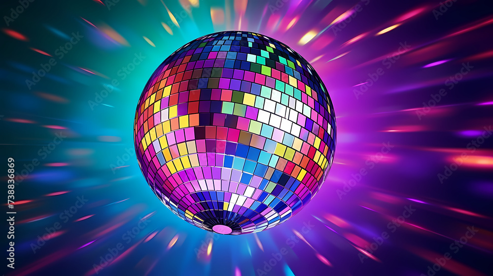 Obraz premium Vibrant glowing disco sphere