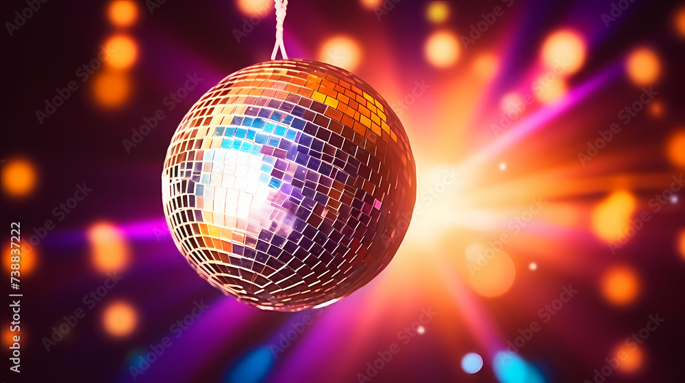 Obraz premium Vibrant glowing disco sphere