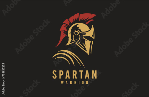 Awesome vector spartan logo design luxury premium photo